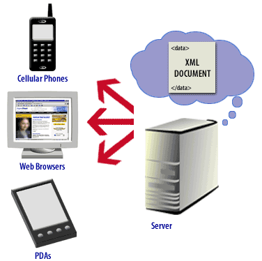 Pervasive Computing consisting of Cell Phones, web browsers, PDAs, and servers.